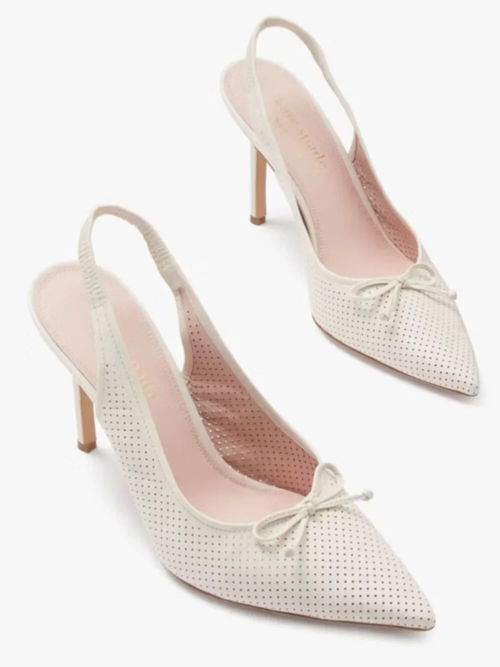 Kate Spade Veronica Slingback Pumps Stiletto Heels | Parchment White | Size 9